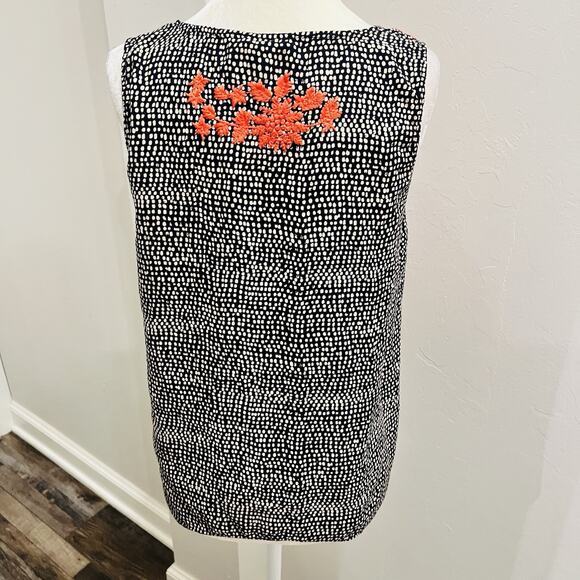 THML Boho Red Embroidery on Blue and Beige Patterned Flowy Tank Size L (A0132) - Picture 4 of 7